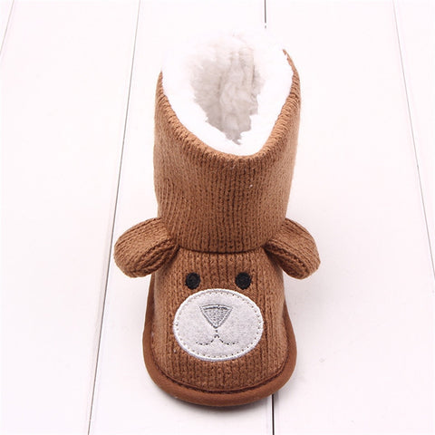 Image of Baby Winter Boots Infant Toddler Newborn Cute Cartoon Bear Shoes