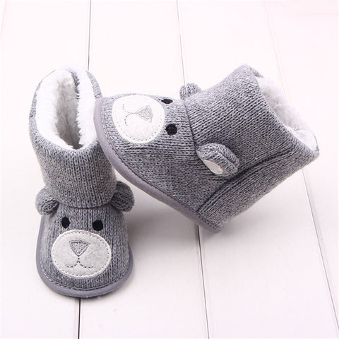 Image of Baby Winter Boots Infant Toddler Newborn Cute Cartoon Bear Shoes