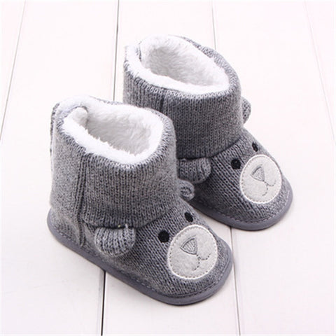 Image of Baby Winter Boots Infant Toddler Newborn Cute Cartoon Bear Shoes