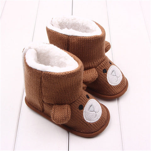 Image of Baby Winter Boots Infant Toddler Newborn Cute Cartoon Bear Shoes