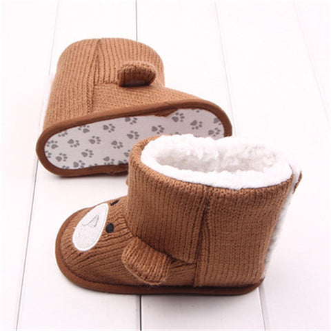 Image of Baby Winter Boots Infant Toddler Newborn Cute Cartoon Bear Shoes