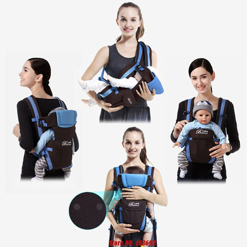 Image of Beth Bear 0-30 Months Breathable Front Facing Baby Carrier 4 in 1 Infant Comfortable Sling Backpack Pouch Wrap Baby Kangaroo New