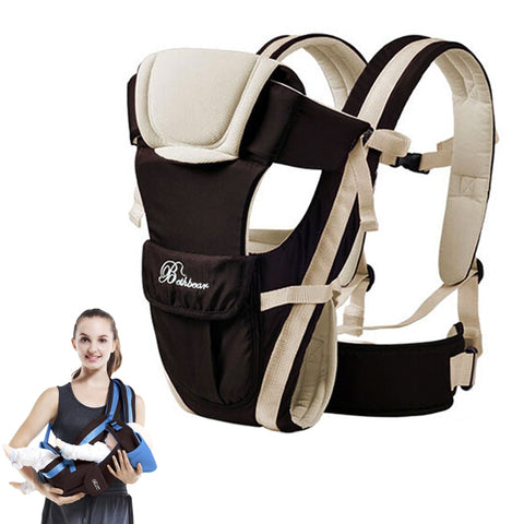 Image of Beth Bear 0-30 Months Breathable Front Facing Baby Carrier 4 in 1 Infant Comfortable Sling Backpack Pouch Wrap Baby Kangaroo New